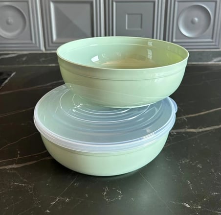 2 Adet 2350 ml Kapaklı ve Kapaksız Chef Kase Seti 2 Parça Yeşil Renk