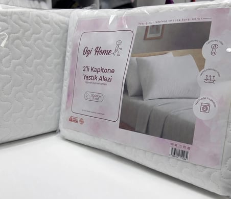 Nonwoven 2 ADET Kapitone Yastık Alezi 50x70 cm Kapitoneli Fermuarlı Yastık Alezi Yastık Koruyucu Kılıf