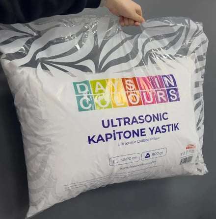 Çantalı 2 ADET Mikro Kapitone Silikon Yastık Mikrofiber Antialerjik - 800 Gram - 2 ADET Ultrasonik Kapitone Yastık