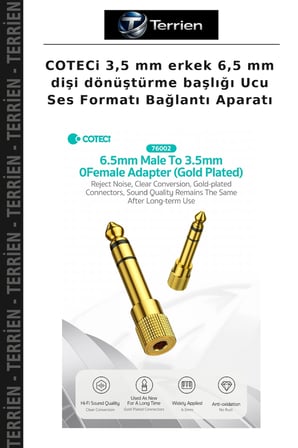COTECi 3,5 mm erkek 6,5 mm dişi dönüştürme başlığı Ucu Ses Formatı Bağlantı Aparatı