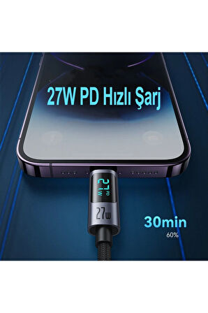Apple İphone 7 - 8 - 7 Plus - 8 Plus Uyumlu Lightning Şarj Kablosu 27W
