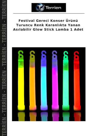 Festival Gereci Konser Ürünü Turuncu Renk Karanlıkta Yanan Asılabilir Glow Stick Lamba 1 Adet