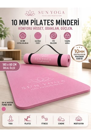 Yoga Seti 10 mm Kaymaz Mat ve %100 Pamuk Çanta