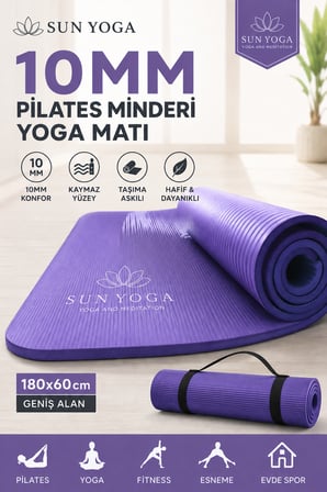 Yoga Seti 10 mm Kaymaz Mat ve %100 Pamuk Çanta
