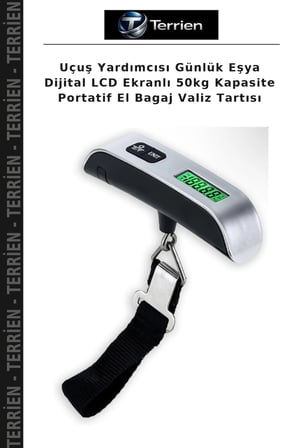 Uçuş Yardımcısı Günlük Eşya Dijital LCD Ekranlı 50kg Kapasite Portatif El Bagaj Valiz Tartısı