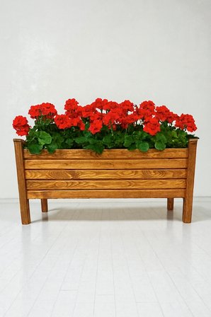 AKSYWOOD Ahşap Saksı 100x30x50 cm. Dış Mekan Çiçeklik Dekoratif Saksı Büyük Boy 