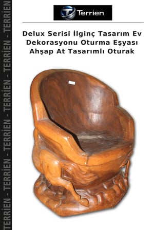 Delux Serisi İlginç Tasarım Ev Dekorasyonu Oturma Eşyası Ahşap At Tasarımlı Oturak
