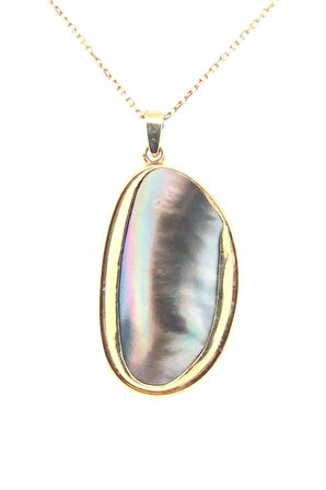 Birinci1926 925 Ayar Gümüş Mother Of Pearl Oval Sedef Kolye