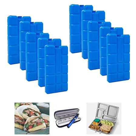 Microcase 400ml İçi Su Dolu Buz Kasedi 48 Saat Korumalı Buz Aküsü 10 Adet AL4655 LACİVERT