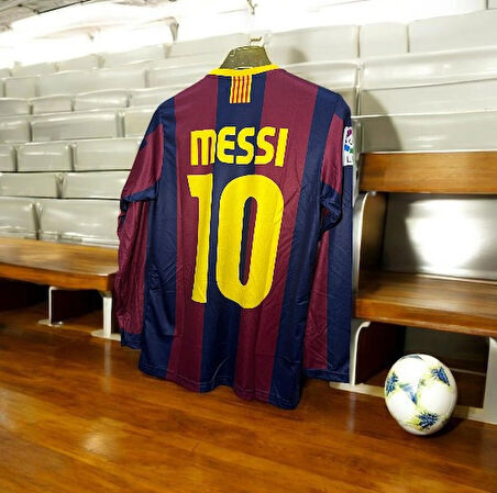 Messi 2011/12 Sezon FC Barcelona Uzun Kollu Retro Yetişkin Forması