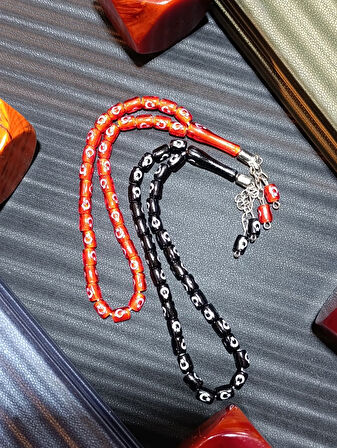 KIRMIZI VE SİYAH TÜRK BAYRAKLI TESBİH