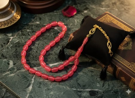 Pembe Renk Uçak Camı Tesbih