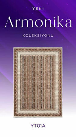 Royal Halı Armonika YT01A Bakır Multi Antialerjik Yumuşak Dokulu Modern Etnik Halı