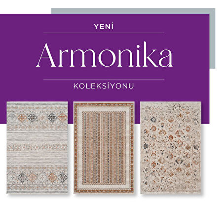 Royal Halı Armonika YT02A Krem Multi Antialerjik Yumuşak Dokulu Modern Etnik Halı