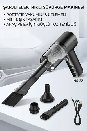 Portatif Mini Araç Süpürgesi El Tipi Kullanışlı Oto Temizlik Süpürgesi Ürün Modeli