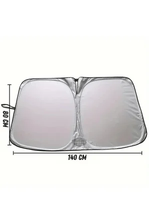 Premium Katlanır Oto Ön Arka Cam Güneşliği Metalize Isı Yalıtımlı Çantalı 150x70cm