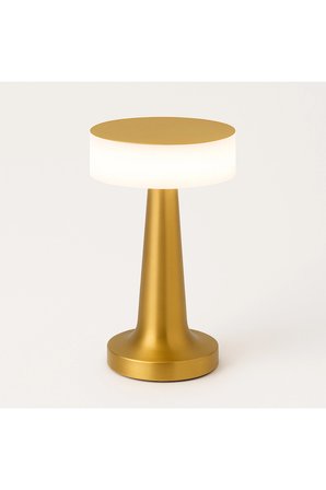 Gold Silindir Şarjlı Masa Lambası Modern Dekoratif LED Kablosuz Metal Abajur Modeli