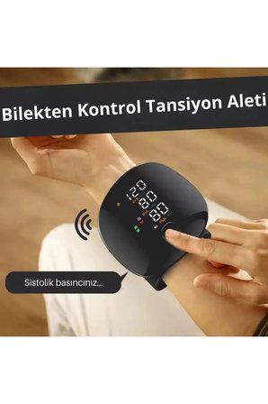 Dijital Türkçe Konuşan Bilekten Tam Otomatik Tansiyon Ölçme Aleti Renkli Akıllı LCD Sesli Uyarı