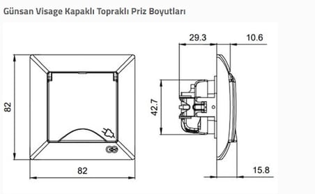 Visage Beyaz Topraklı Priz Çerçevesiz - Priz ve Anahtar İçin Uyumlu Çerçeve