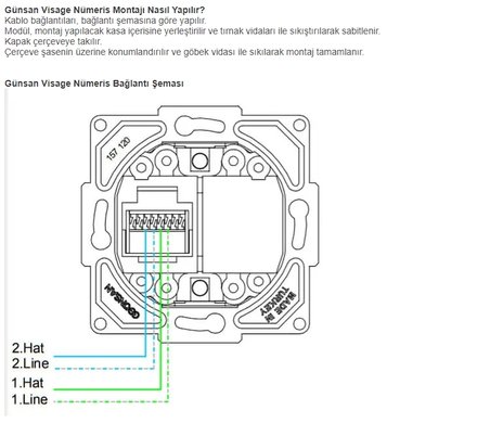 Visage Beyaz Telefon Prizi (CAT3) Çerçevesiz - Priz ve Anahtar İçin Uyumlu Çerçeve