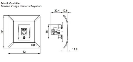 Visage Beyaz Telefon Prizi (CAT3) Çerçevesiz - Priz ve Anahtar İçin Uyumlu Çerçeve