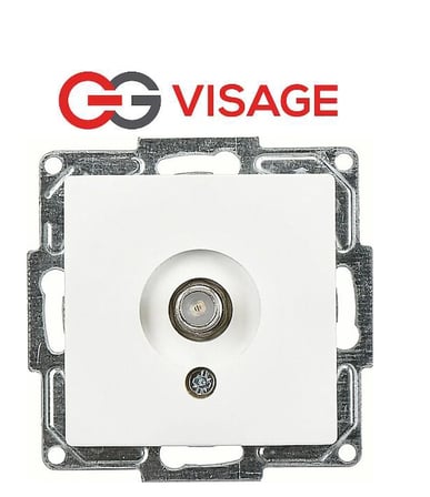 Visage Beyaz TV Priz Sonlu F Konnektörlü Çerçevesiz - Priz ve Anahtar İçin Uyumlu Çerçeve