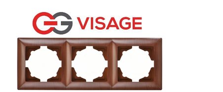 Visage Amazon Ceviz 3 Lü Çerçeve - Priz ve Anahtar İçin Uyumlu Çerçeve