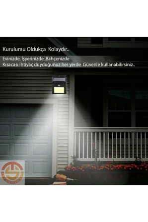 Solar 48 LED Bahçe Lambası - Geniş Açılı Panel - Duvara Monte