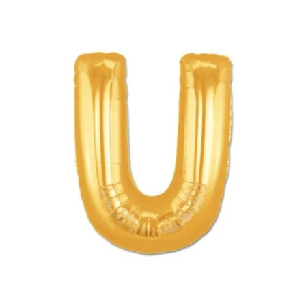 Altın Sarısı Folyo U Harfi Balon 1 Metre