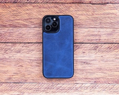 Apple iPhone 13 Pro Uyumlu Deri Cüzdanlı Kılıf Lacivert