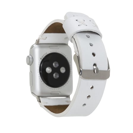 Apple Watch Uyumlu Deri Kordon 38-40-41mm Orfe F3 Beyaz