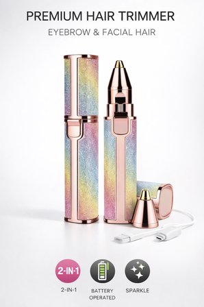 2in1 USB Şarjlı Yüz ve Kaş Tüy Alıcı, Tahrişsiz Hassas Kesim ve Premium Simli Gövde