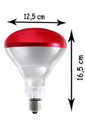 (6 Adet) 250W Kızılötesi Isıtıcılı Hayvan Isıtma ve Kuluçka Lambası (Kırmızı Işık) E27 (Kalın Duy)