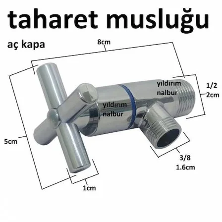 Artı Aç Kapa 4 Kollu Krom Çevirveli Taharet Musluğu