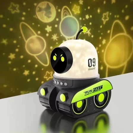 Çocuklar İçin Eğitici Eğlenceli Robot Figür Projektör Gece Lambası Uyku Arkadaşı