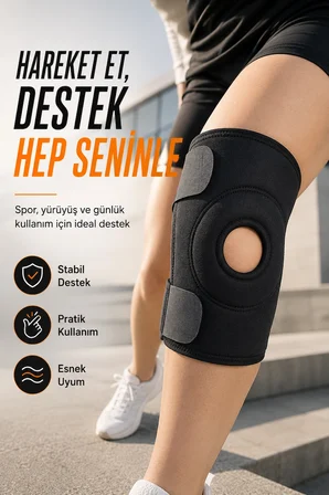 Ayarlanabilir Patella Destekli Dizlik Spor İçin Cırtlı Diz Bandajı Koruyucu Ortez