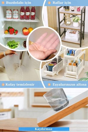 45cmX3metre Kalın Çekmece ve Dolap içi Raf Örtüsü Kaydırmaz Eva Raf Organizer