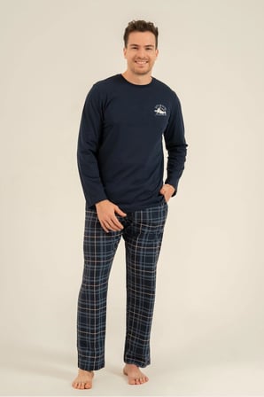 Arnetta Erkek Uzun Kol Pijama Takım Lacivert