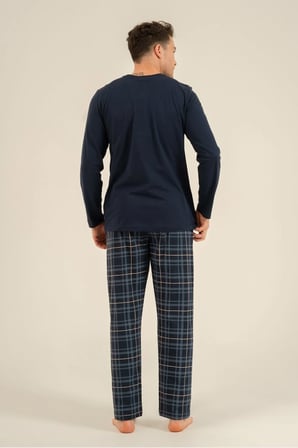 Arnetta Erkek Uzun Kol Pijama Takım Lacivert