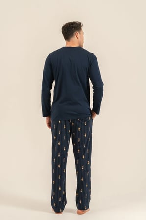 Arnetta Erkek Uzun Kol Pijama Takım Lacivert