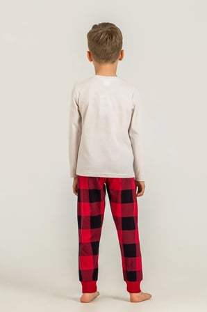 RolyPoly Erkek Çocuk Uzun Kol %100 Pamuk Pijama Takım Taş
