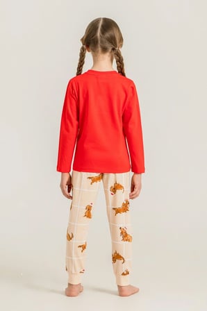 RolyPoly Kız Çocuk Uzun Kol Pijama Takım Kırmızı