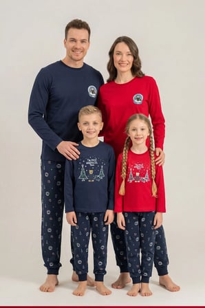 RolyPoly Anne-Kız Kombin Uzun Kol Pijama Takım - Ürünler Ayrı Ayrı Sepete Eklenmeli Kırmızı