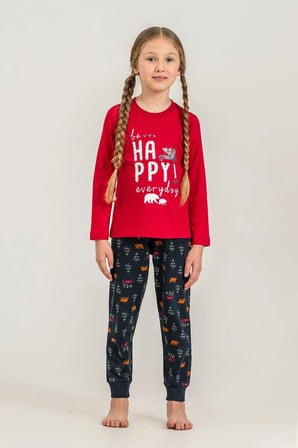 RolyPoly Anne-Kız Kombin Uzun Kol Pijama Takım - Ürünler Ayrı Ayrı Sepete Eklenmeli Kırmızı