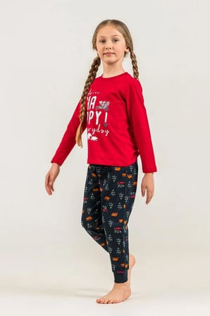 RolyPoly Anne-Kız Kombin Uzun Kol Pijama Takım - Ürünler Ayrı Ayrı Sepete Eklenmeli Kırmızı