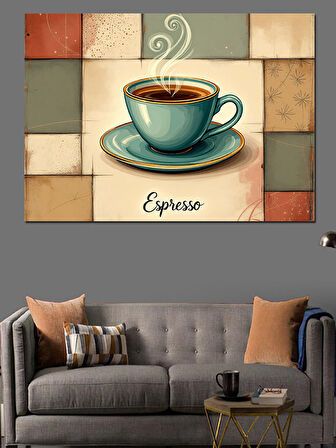 Espresso Kahve Fincanı Dekoratif Kanvas - Mdf Ahşap Tablo