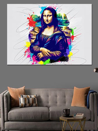 Graffiti Tarzı Mona Lisa Dekoratif Kanvas - Mdf Ahşap Tablo