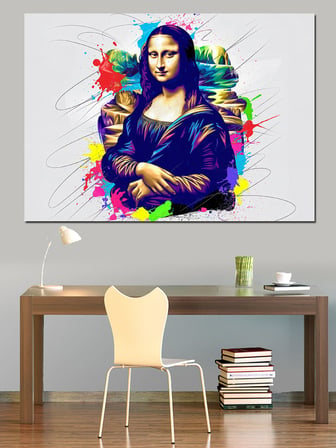 Graffiti Tarzı Mona Lisa Dekoratif Kanvas - Mdf Ahşap Tablo
