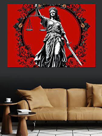 Adalet Tanrıçası Themis Dekoratif Kanvas - Mdf Ahşap Tablo