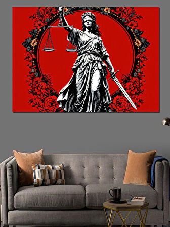 Adalet Tanrıçası Themis Dekoratif Kanvas - Mdf Ahşap Tablo